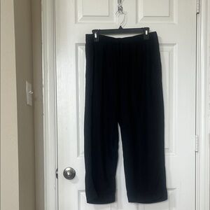 Aritzia The Group by Babaton Black Elastic-Waist Linen Blend Pants